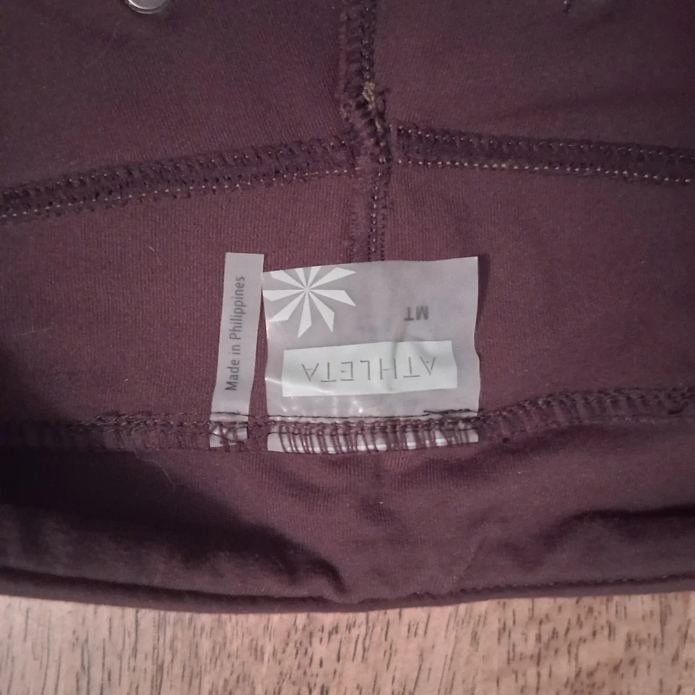 Athleta Brown Pull On Flare Leg Elastic Waist Strech Pants MT - Picture 4 of 7